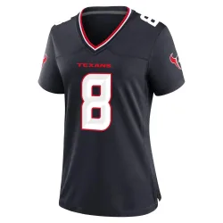 Houston Texans Women's Game Navy Team Jersey (8 John Metchie III)