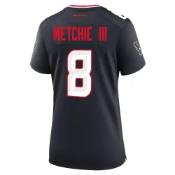 Houston Texans Women's Game Navy Team Jersey (8 John Metchie III)