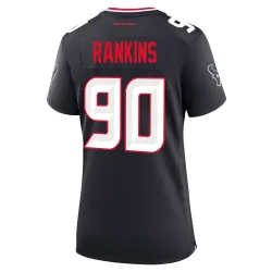 Houston Texans Women's Game Navy Team Jersey (90 Sheldon Rankins)