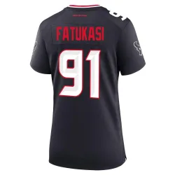 Houston Texans Women's Game Navy Team Jersey (91 Folorunso Fatukasi)
