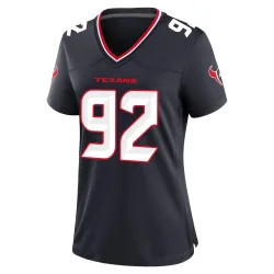 Houston Texans Women's Game Navy Team Jersey (92 Dylan Horton)