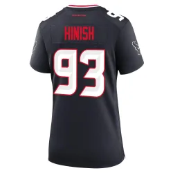Houston Texans Women's Game Navy Team Jersey (93 Kurt Hinish)