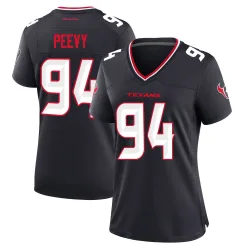 Houston Texans Women's Game Navy Team Jersey (94 Jayden Peevy)