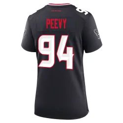 Houston Texans Women's Game Navy Team Jersey (94 Jayden Peevy)