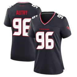 Houston Texans Women's Game Navy Team Jersey (96 Denico Autry)
