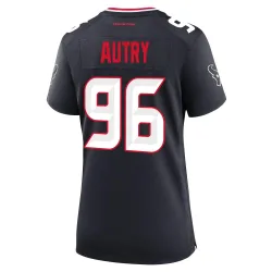 Houston Texans Women's Game Navy Team Jersey (96 Denico Autry)