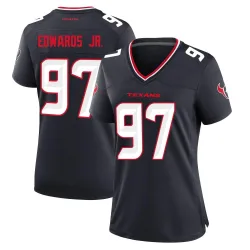 Houston Texans Women's Game Navy Team Jersey (97 Mario Edwards Jr.)