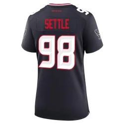 Houston Texans Women's Game Navy Team Jersey (98 Tim Settle Jr.)