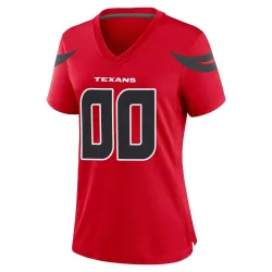 Houston Texans Women's Game Red Alternate Jersey (00 Custom)