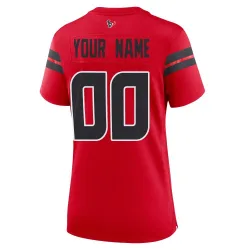 Houston Texans Women's Game Red Alternate Jersey (00 Custom)