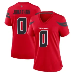 Houston Texans Women's Game Red Alternate Jersey (0 Kingsley Jonathan)