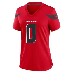 Houston Texans Women's Game Red Alternate Jersey (0 Kingsley Jonathan)