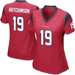 Houston Texans Women's Game Red Alternate Jersey (19 Xavier Hutchinson)