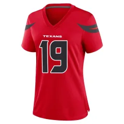 Houston Texans Women's Game Red Alternate Jersey (19 Xavier Hutchinson)