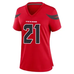Houston Texans Women's Game Red Alternate Jersey (21 Nick Chubb)