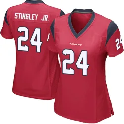 Houston Texans Women's Game Red Alternate Jersey (24 Derek Stingley Jr.)