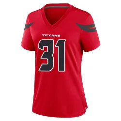 Houston Texans Women's Game Red Alternate Jersey (31 Dameon Pierce)