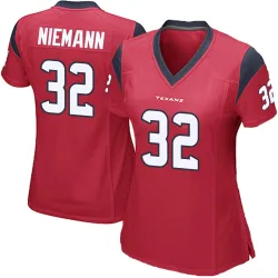 Houston Texans Women's Game Red Alternate Jersey (32 Nick Niemann)
