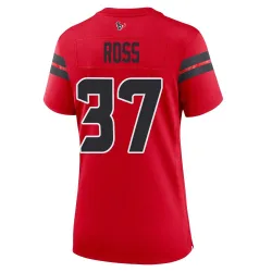 Houston Texans Women's Game Red Alternate Jersey (37 D'Angelo Ross)