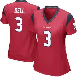Houston Texans Women's Game Red Alternate Jersey (3 Tank Dell)