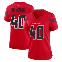 Houston Texans Women's Game Red Alternate Jersey (40 Austin Brinkman)