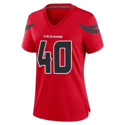 Houston Texans Women's Game Red Alternate Jersey (40 Austin Brinkman)