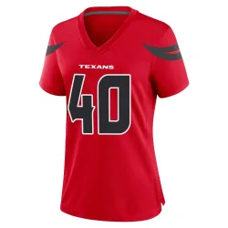 Houston Texans Women's Game Red Alternate Jersey (40 Dalton Keene)