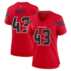 Houston Texans Women's Game Red Alternate Jersey (43 Neville Hewitt)
