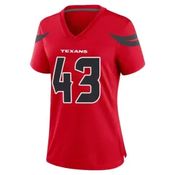 Houston Texans Women's Game Red Alternate Jersey (43 Neville Hewitt)