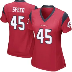 Houston Texans Women's Game Red Alternate Jersey (45 E.J. Speed)