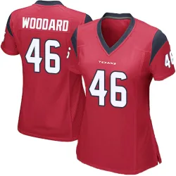 Houston Texans Women's Game Red Alternate Jersey (46 Jackson Woodard)