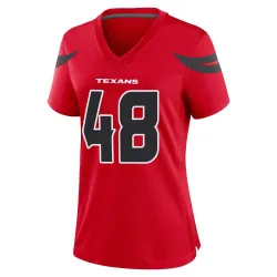 Houston Texans Women's Game Red Alternate Jersey (48 Christian Harris)