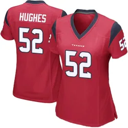 Houston Texans Women's Game Red Alternate Jersey (52 Jerry Hughes)
