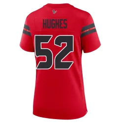 Houston Texans Women's Game Red Alternate Jersey (52 Jerry Hughes)