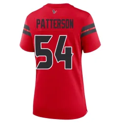 Houston Texans Women's Game Red Alternate Jersey (54 Jarrett Patterson)