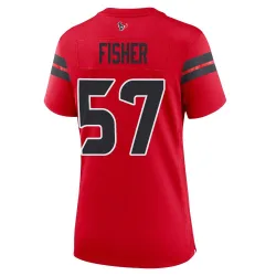 Houston Texans Women's Game Red Alternate Jersey (57 Blake Fisher)