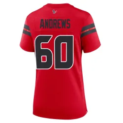 Houston Texans Women's Game Red Alternate Jersey (60 Jake Andrews)