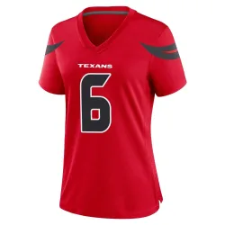 Houston Texans Women's Game Red Alternate Jersey (6 Tommy Townsend)