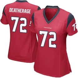 Houston Texans Women's Game Red Alternate Jersey (72 Dylan Deatherage)