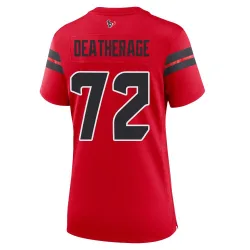 Houston Texans Women's Game Red Alternate Jersey (72 Dylan Deatherage)
