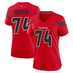 Houston Texans Women's Game Red Alternate Jersey (74 Cam Robinson)