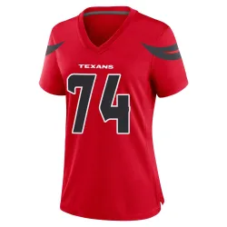 Houston Texans Women's Game Red Alternate Jersey (74 Cam Robinson)
