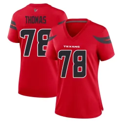 Houston Texans Women's Game Red Alternate Jersey (78 Zach Thomas)
