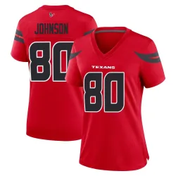 Houston Texans Women's Game Red Alternate Jersey (80 Andre Johnson)