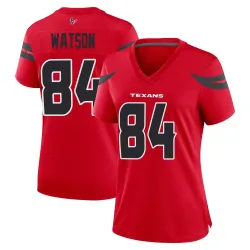 Houston Texans Women's Game Red Alternate Jersey (84 Justin Watson)