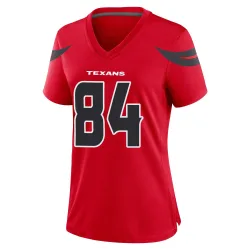 Houston Texans Women's Game Red Alternate Jersey (84 Justin Watson)