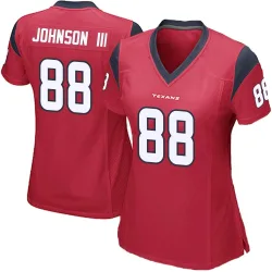 Houston Texans Women's Game Red Alternate Jersey (88 Johnny Johnson III)