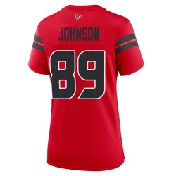 Houston Texans Women's Game Red Alternate Jersey (89 Xavier Johnson)