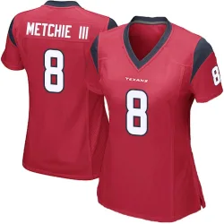 Houston Texans Women's Game Red Alternate Jersey (8 John Metchie III)
