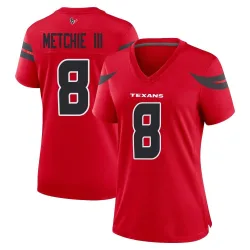 Houston Texans Women's Game Red Alternate Jersey (8 John Metchie III)